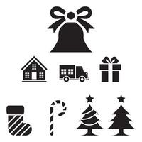 Festive Christmas Icons Set for Design vector