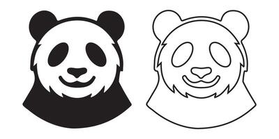 Simple Black and White Panda Silhouette Pair vector