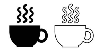 Hot Beverage in Two Styles Simple Coffee Cup Icon vector