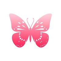 Pink butterfly on a white background vector