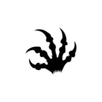 A black and white illustration of a claw hand vector
