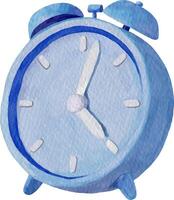 Hand drawn clock, watercolor style. vector