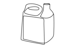 Continuous one line of canister in silhouette on a white background. Linear stylized.Minimalist. vector