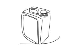Continuous one line drawing silhouette of canister. Canister linear icon. One line drawing background. illustration. Canister linear background vector