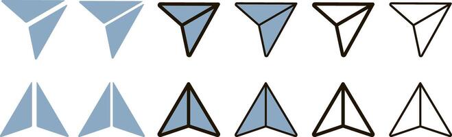 Airplane paper set icon isolated vector