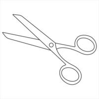 Single line continuous drawing of Scissors simple Scissors line art illustration vector