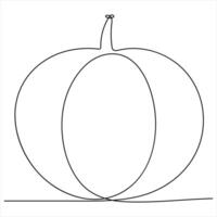 Continuous single one line art drawing of pumpkin organ concept vector