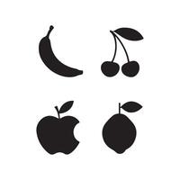 fruits icon silhouette digital elements vector
