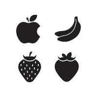 fruits icon silhouette design elements vector