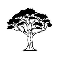 a black and white drawing of a tree with the word trees on it. vector