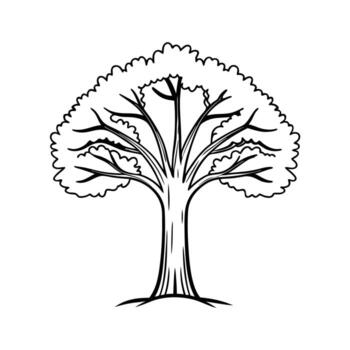 a drawing of a tree with the word tree on it. vector