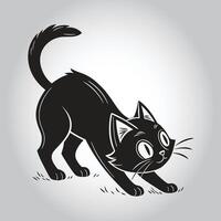 a black cat with a black tail that says quot the word quot vector