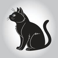 a black cat with a collar that says ' the name on it vector