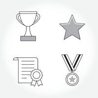a black and white photo of a trophy and a ribbon with the words award. vector