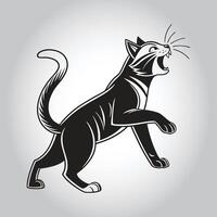 a black cat with a white background that says ' a ' cat ' on it ' vector