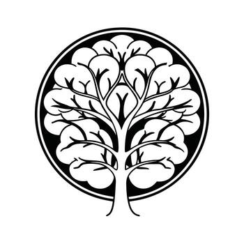 a tree with a tree in the middle of it vector