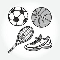 a tennis racket and ball with a basketball on it. vector
