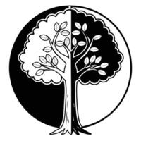 a tree with a trunk and a half circle with the word quot tree quot on it vector
