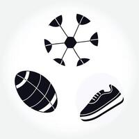 a white background with a black and white image of shoes and a black and white circle. vector