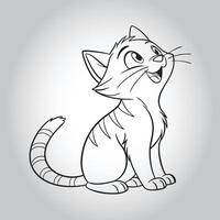 a drawing of a cat that has the word the name on it. vector