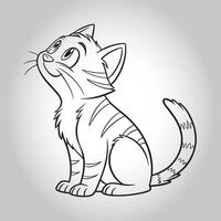 a drawing of a cat with a tail that says quot the name quot vector
