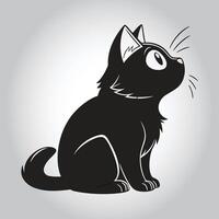 a black cat with a white background that says ' the word quot cat quot vector