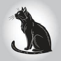 a black cat with a white background that says ' a ' whiskers ' vector
