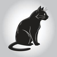 a black cat with a white background that says quot a black cat quot vector