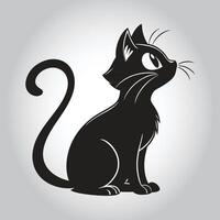 a black cat with a white background that says quot the name quot vector