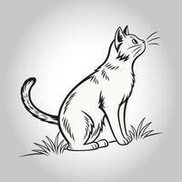a drawing of a cat with the word quot cat quot on it vector