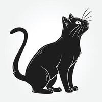a black cat with a white background that says quot the word quot vector