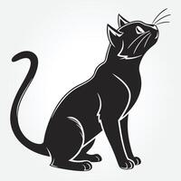 a black cat with a white background that says quot the word quot vector