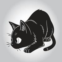 a black cat with a white background that says ' a black cat ' vector