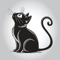 a black cat with a white background that says quot the word quot vector