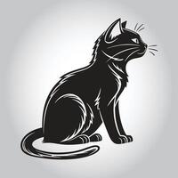a black cat with the word quot cat quot on it vector