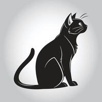 a black cat with a white background that says quot the word quot vector