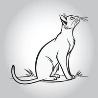 a drawing of a cat with the word cat on it vector