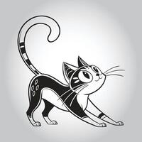 a drawing of a cat with a tail that says quot cat quot vector
