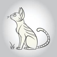 a drawing of a cat with a tail that says quot the name quot vector