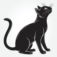 a black cat with a white background that says the word vector