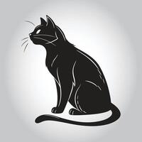 a black cat with a white background that says ' the word quot quot vector