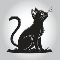 a black cat with a black tail and the word quot the word quot on it vector