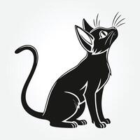 a black cat with a white background that says quot the word quot vector