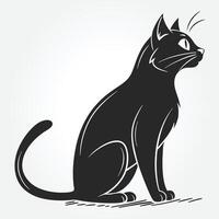 a black cat with a black tail that says quot the word quot vector