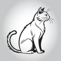 a drawing of a cat that has the word quot the word quot on it vector