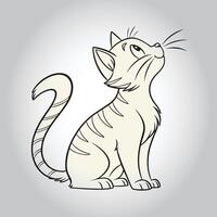 a drawing of a cat with the word quot cat quot on it vector