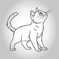 a drawing of a cat that has a tail that says quot a quot vector