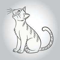 a drawing of a cat with a tail that says quot the name quot vector