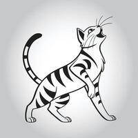 a drawing of a cat that has the word quot striped quot on it vector