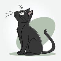a black cat with a green background that says the word vector